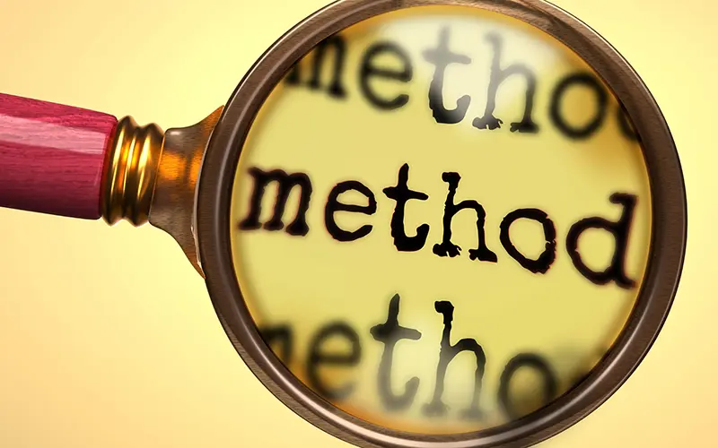 虫眼鏡の中に「method」と書かれているイメージ画像