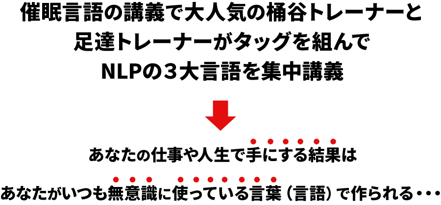 あなたの仕事や人生で手にする結果は、あなたの言語でつくられる・・・